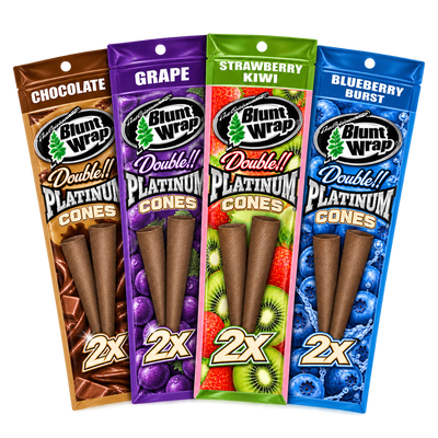 BLUNT WRAP DOUBLE PLATINUM CONES X2