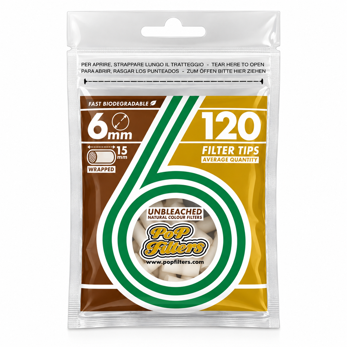 POP FILTERS UNBLEACHED X 120