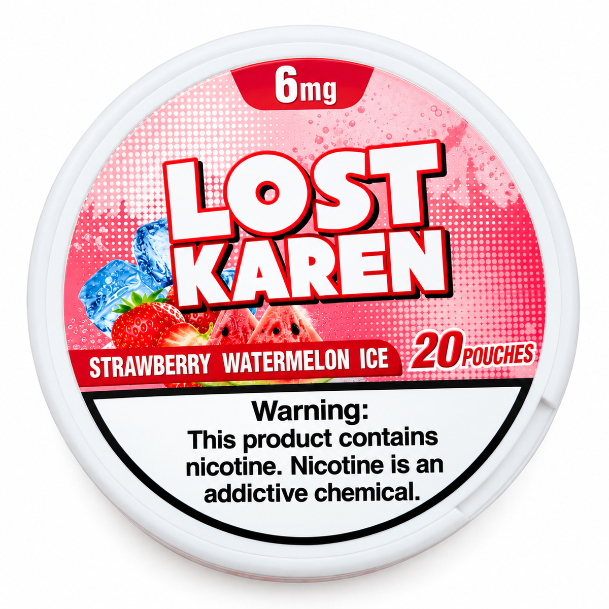 LOST KAREN STRAWBERRY WATERMELON ICE POUCHES X20 6MG
