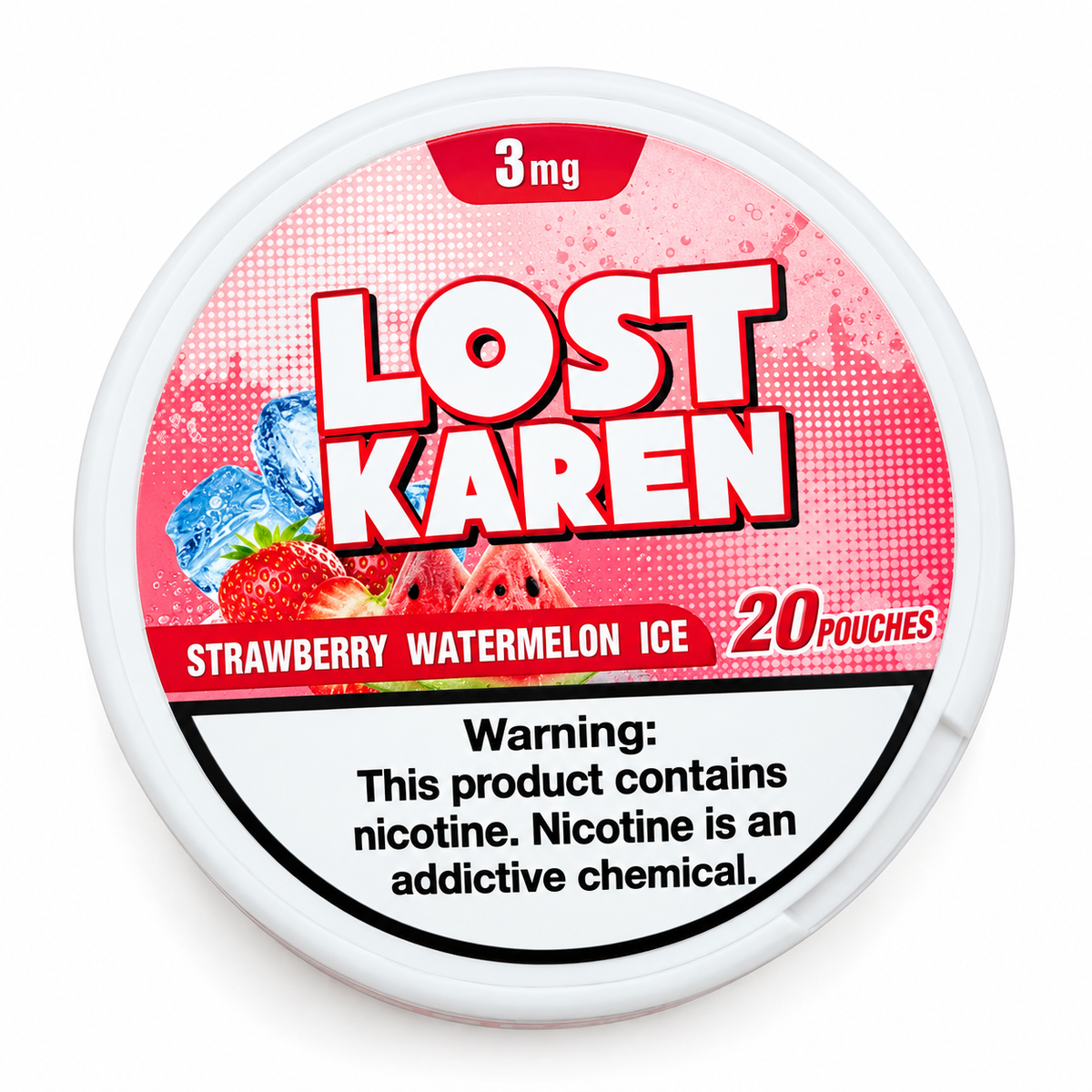 LOST KAREN STRAWBERRY WATERMELON ICE POUCHES X20 3MG