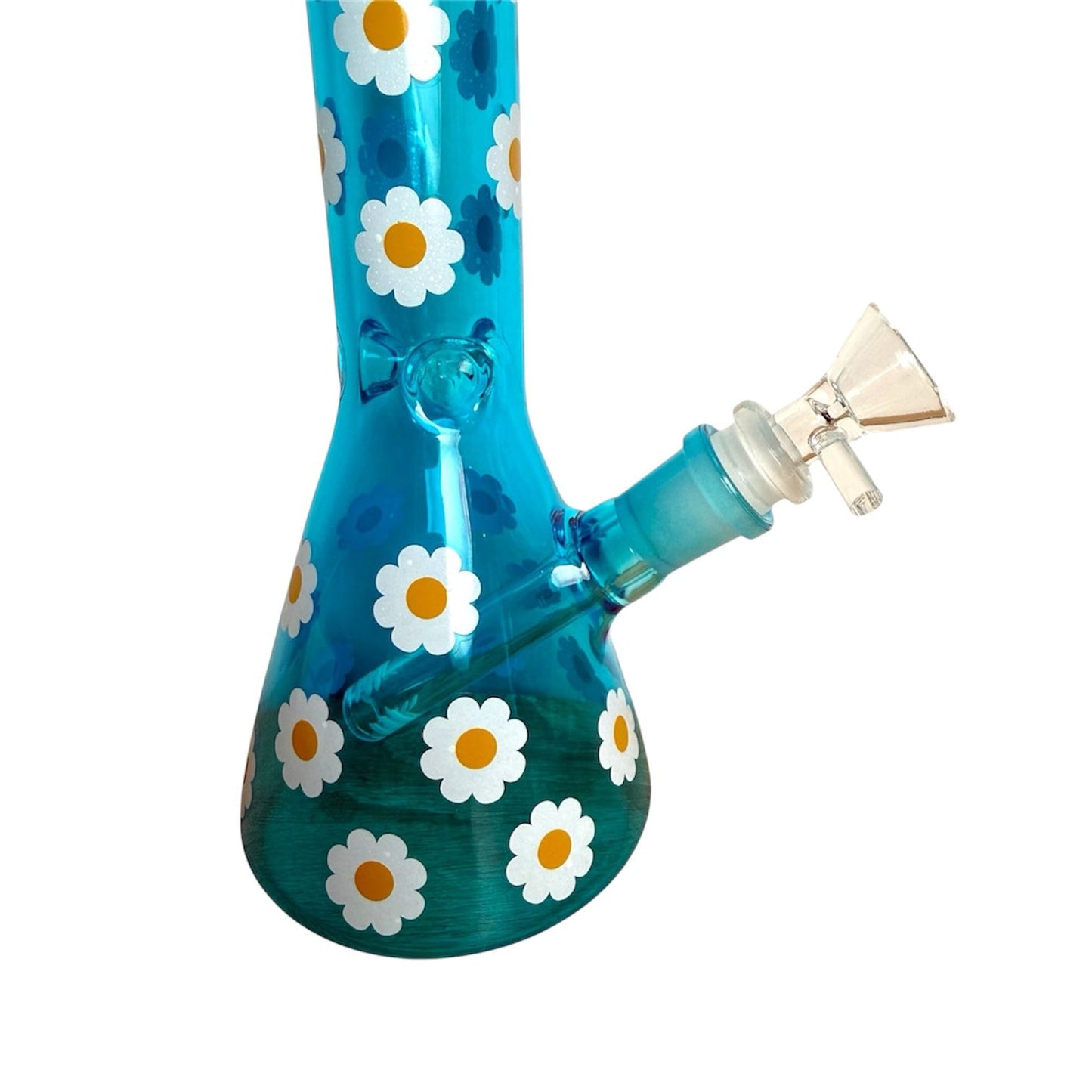 BONG AZUL CON FLORES