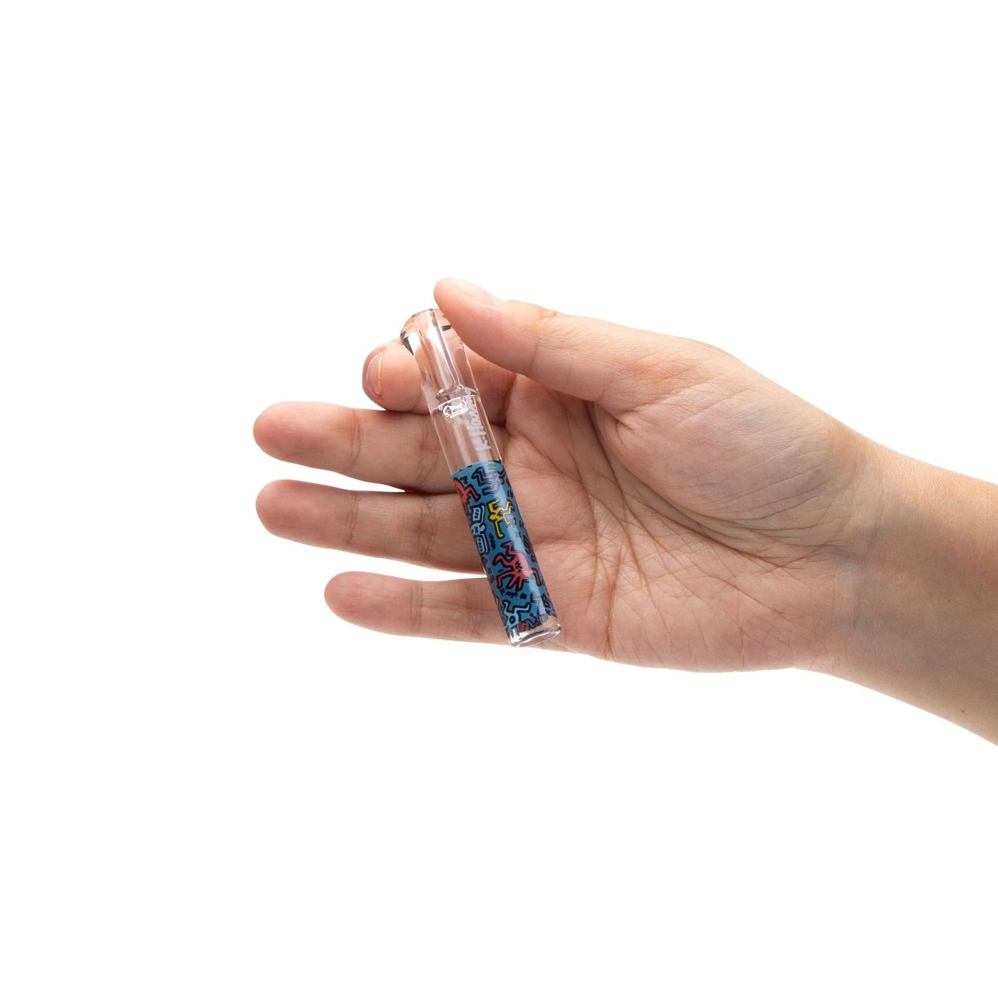 K. HARING TASTER DE VIDRIO AZUL