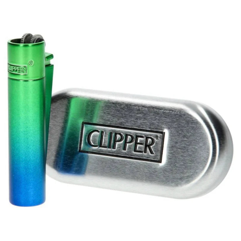 CLIPPER METÁLICA DE LUJO VERDE CON AZUL