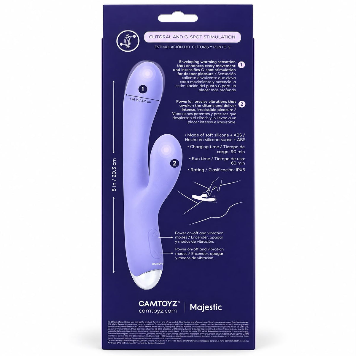 CAMTOYZ VIBRADOR DOBLE ESTIMULACIÓN SENSACIÓN CALIENTE DONA