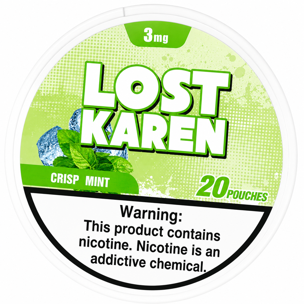 LOST KAREN CRISP MINT POUCHES X20 3MG