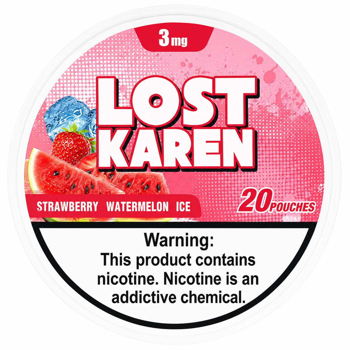 LOST KAREN STRAWBERRY WATERMELON ICE POUCHES X20 3MG