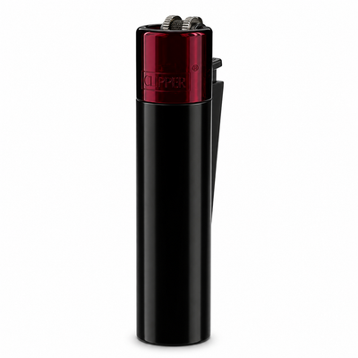 CLIPPER METÁLICA DE LUJO NEGRO CON ROJO