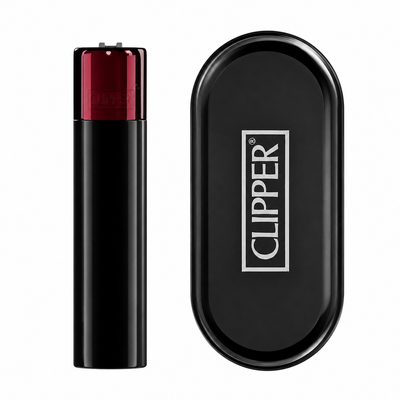 CLIPPER METÁLICA DE LUJO NEGRO CON ROJO