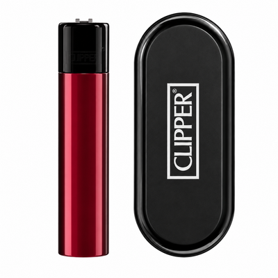 CLIPPER METÁLICA DE LUJO ROJO CON NEGRO