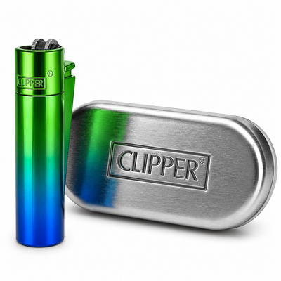 CLIPPER METÁLICA DE LUJO VERDE CON AZUL