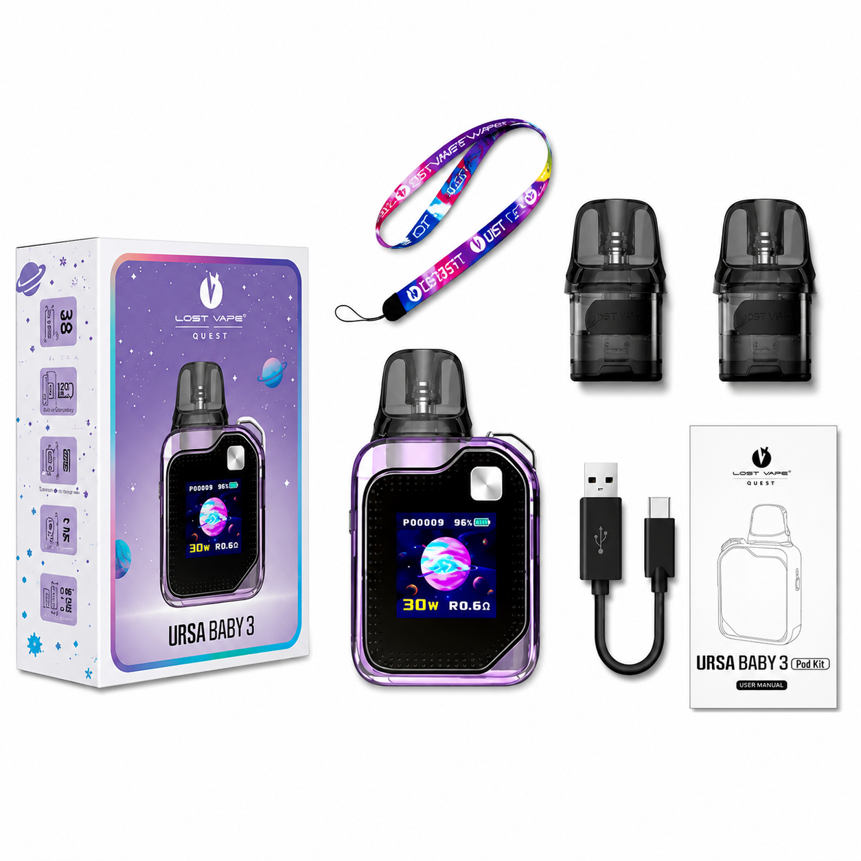 LOST VAPE URSA BABY 3 - ASH WOOD