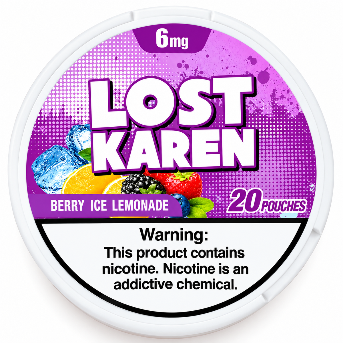 LOST KAREN BERRY ICE LEMONADE POUCHES X20 6MG