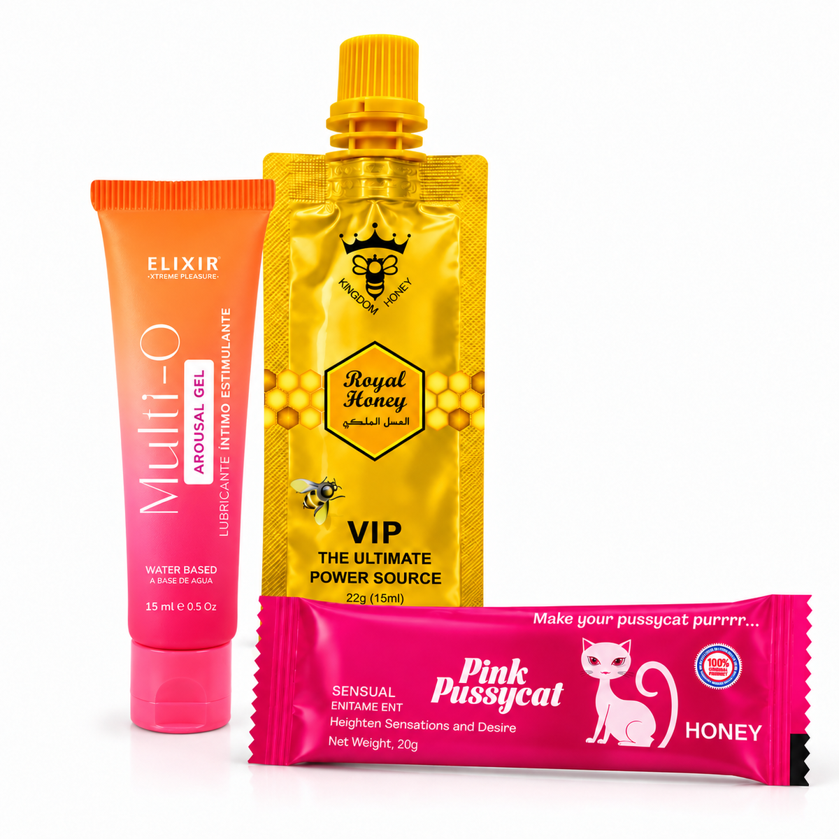 COMBO MULTI O LUBRICANTE 15ml + 1 MIEL PARA ELLA + 1 MIEL PARA EL