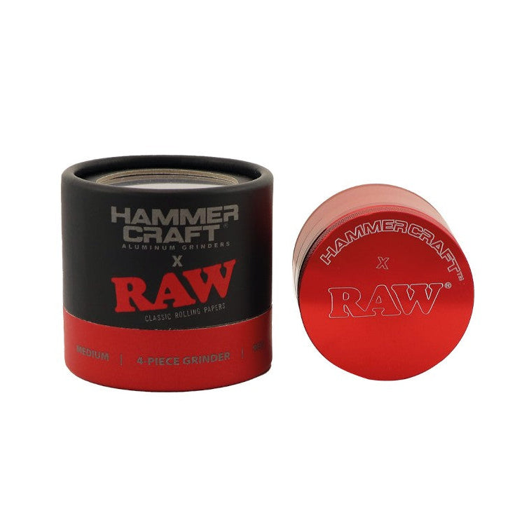 RAW X HAMMERCRAFT GRINDER ROJO 55mm 4 PARTES