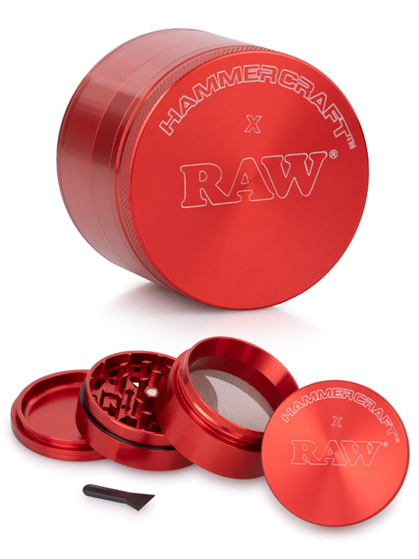 RAW X HAMMERCRAFT GRINDER ROJO 55mm 4 PARTES