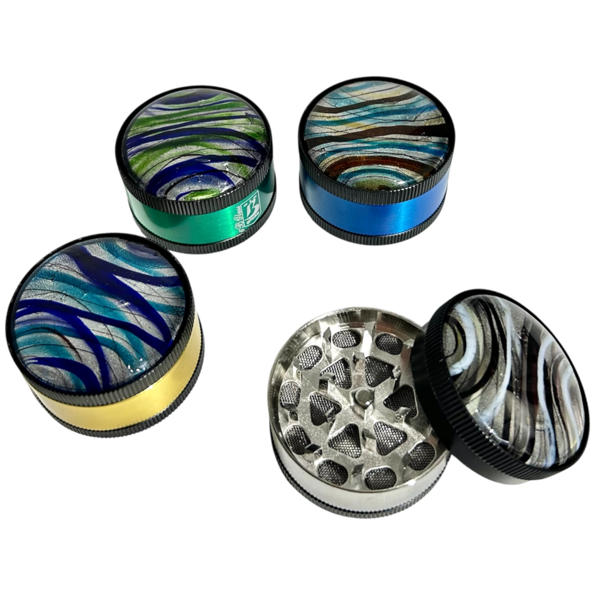 GRINDER 6B GLASS RAYAS - GRINDER METALICO - THE CHILL HOUSE ECUADOR