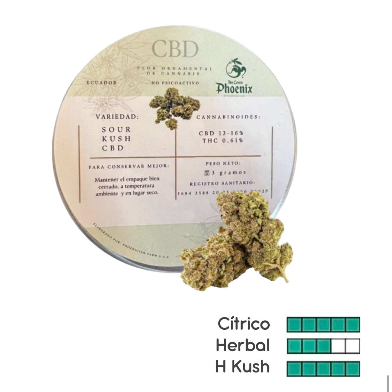 FLORES CBD SOUR KUSH 3G