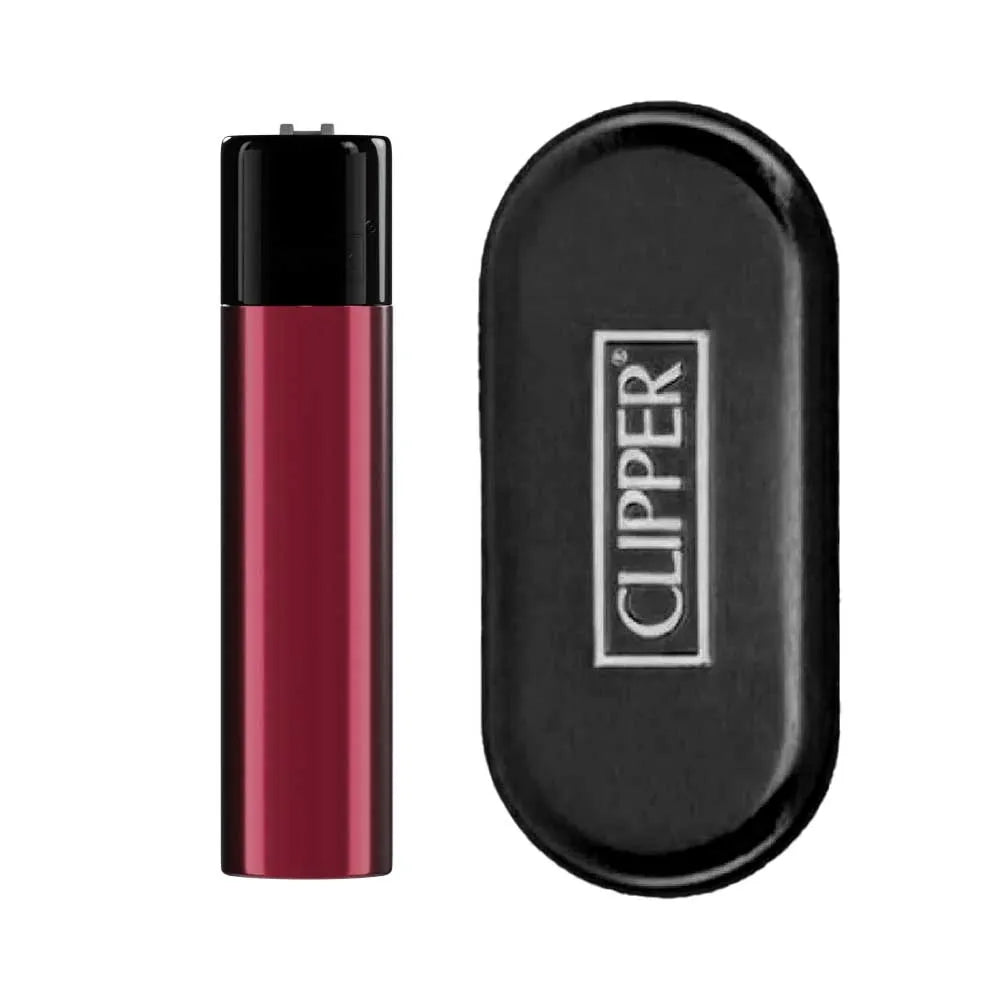 CLIPPER METÁLICA DE LUJO ROJO CON NEGRO