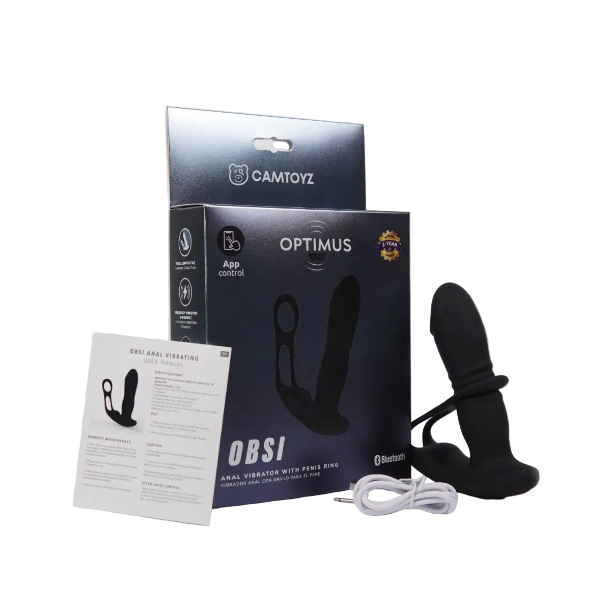 CAMTOYZ OBSI VIBRADOR ANAL CON ANILLO PARA EL PENE