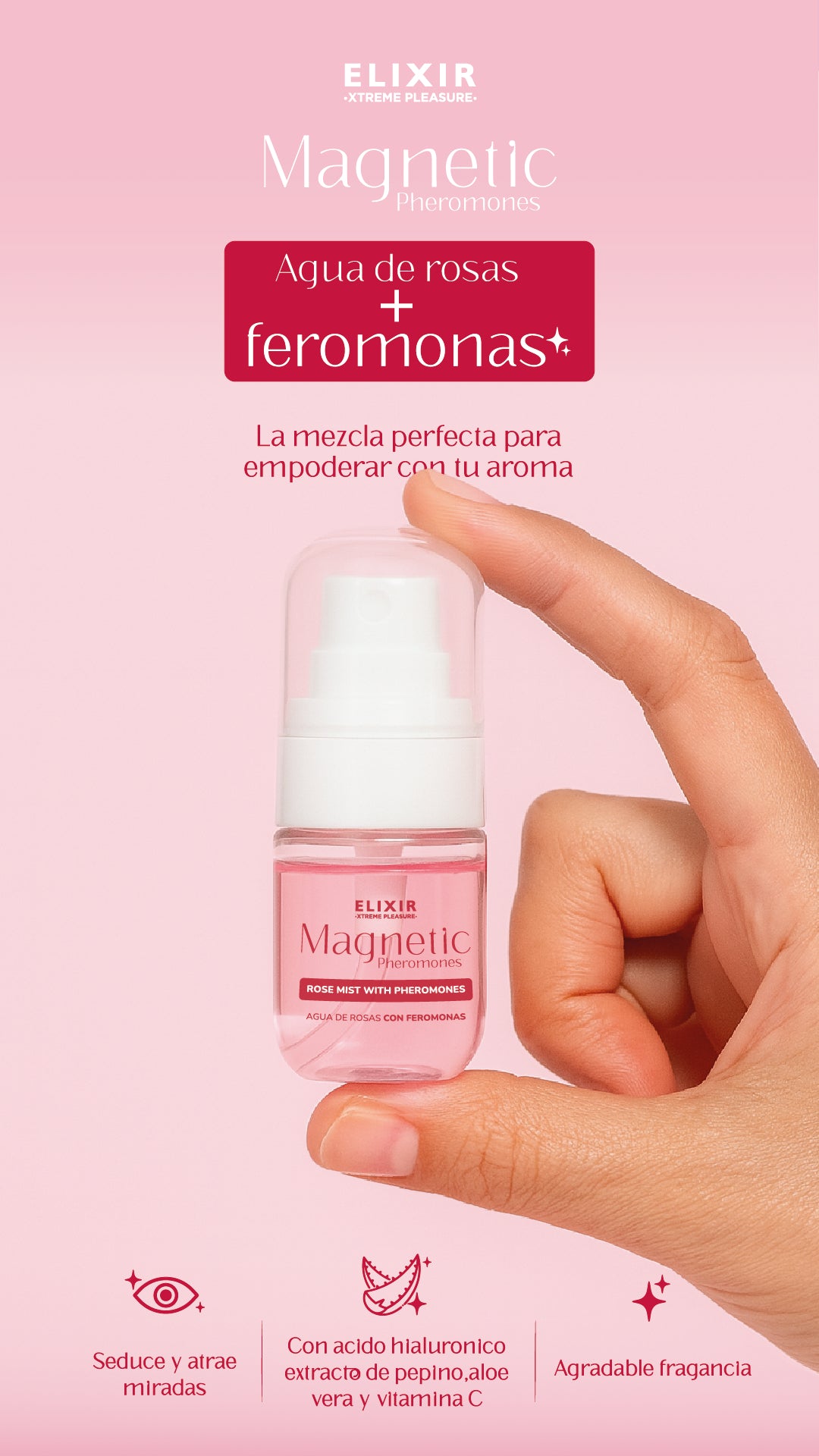 AGUA DE ROSAS CON FEROMONA MAGNÉTICA 30ml