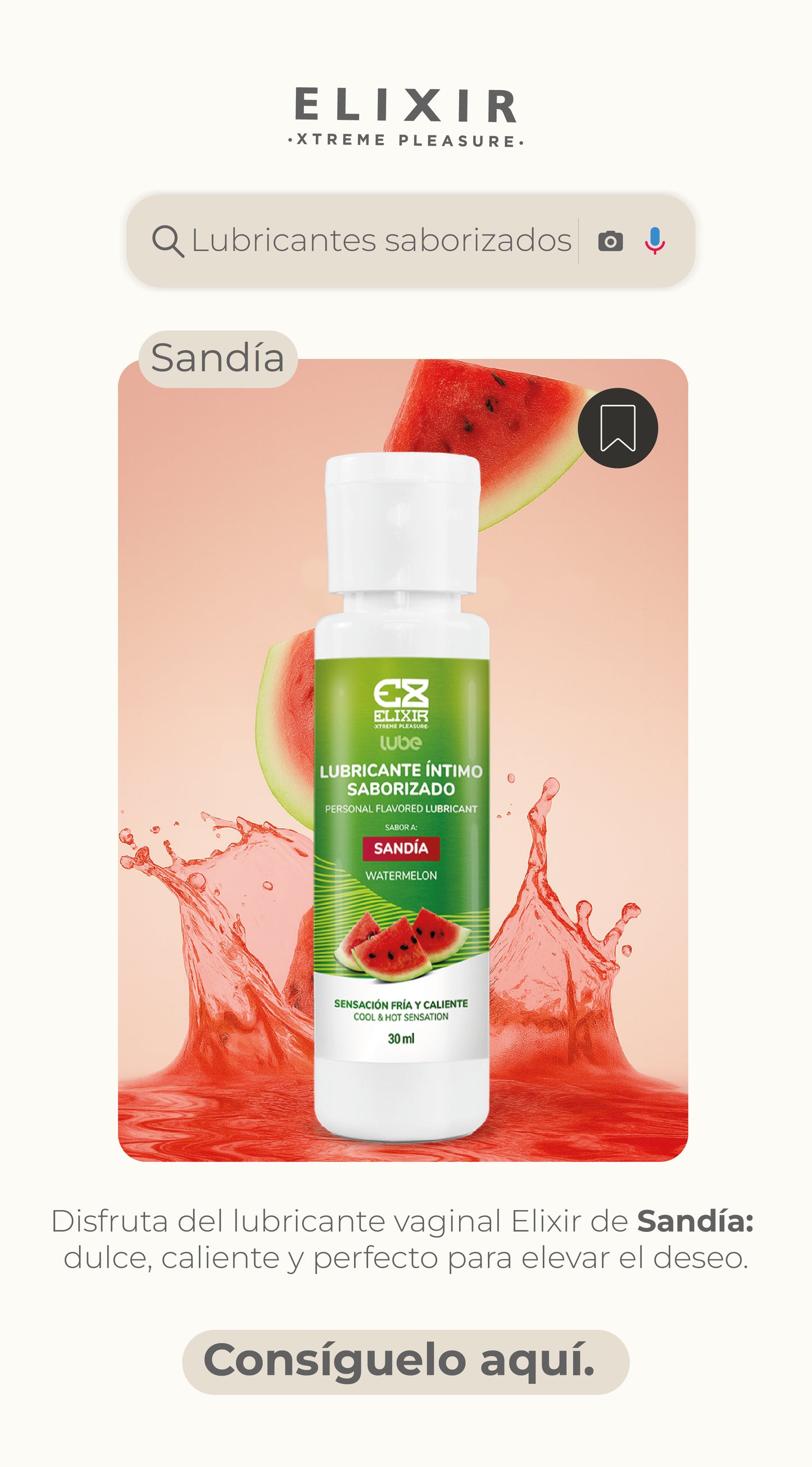 LUBRICANTE SABORIZADO SANDÍA 30ml