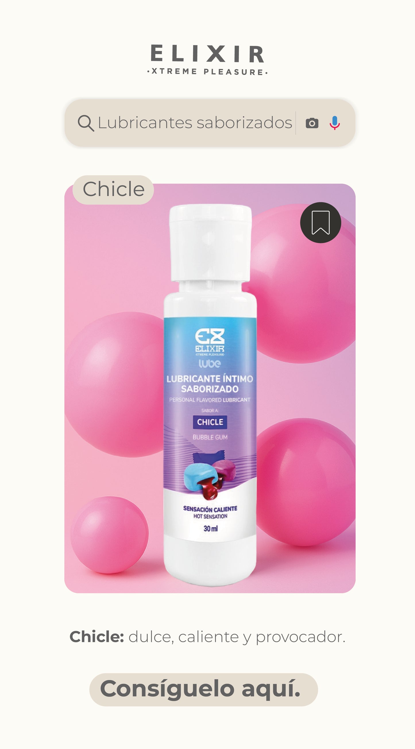 LUBRICANTE SABORIZADO CHICLE 30ml