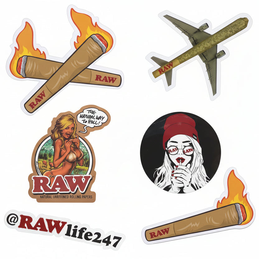 RAW STICKERS X12 UNIDADES