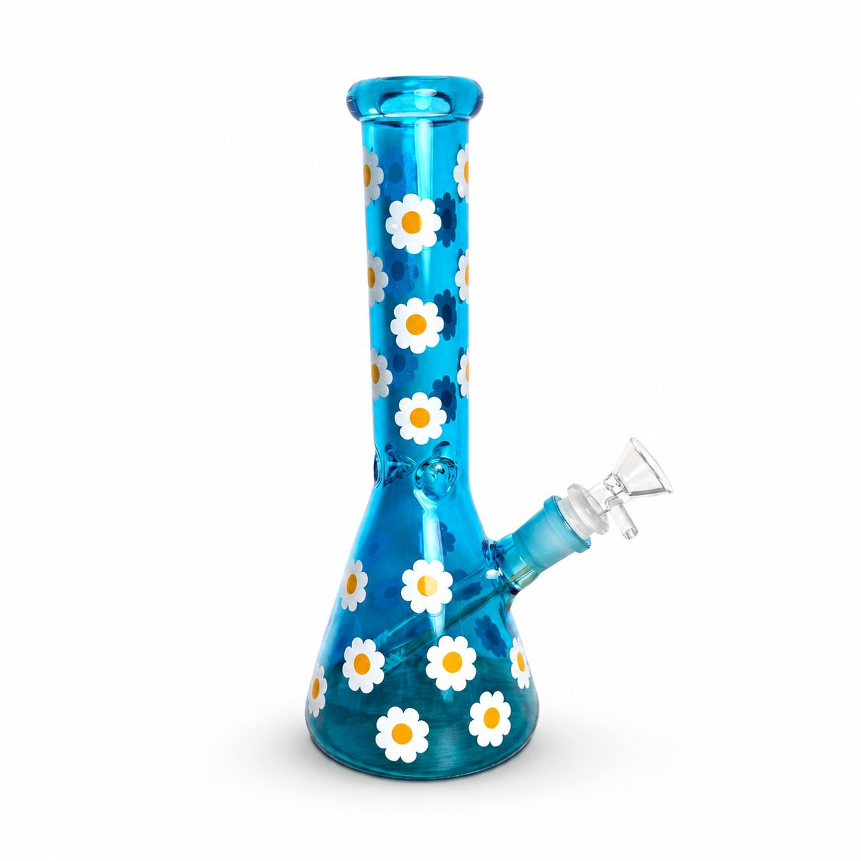 BONG AZUL CON FLORES