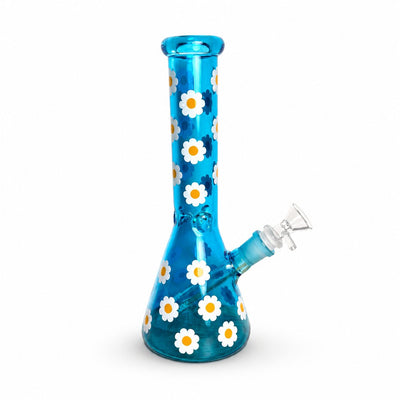 BONG AZUL CON FLORES