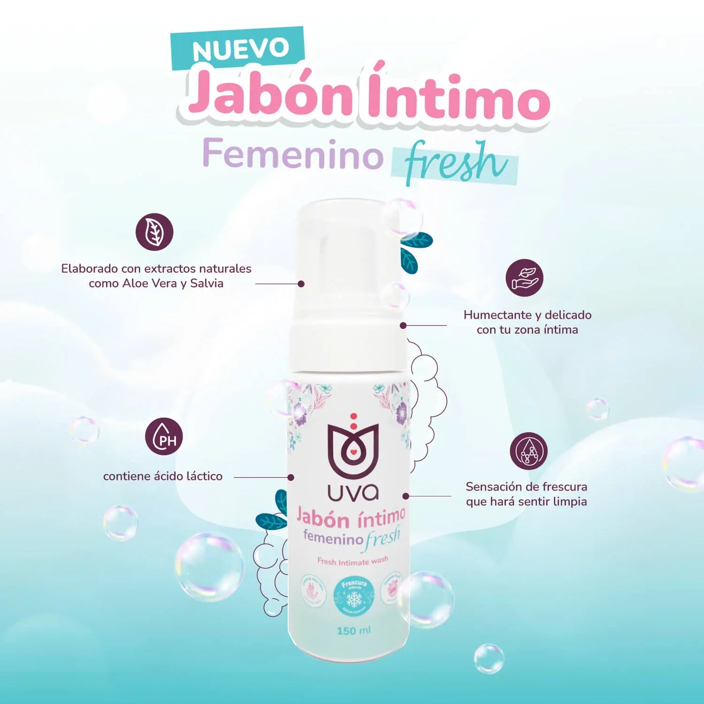 UVA JABÓN INTIMO FEMENINO FRESH