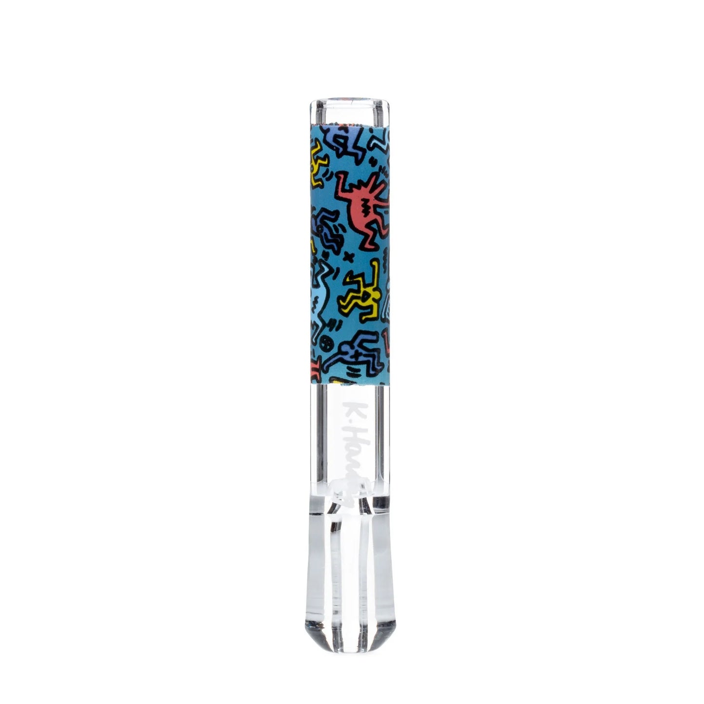 K. HARING TASTER DE VIDRIO AZUL