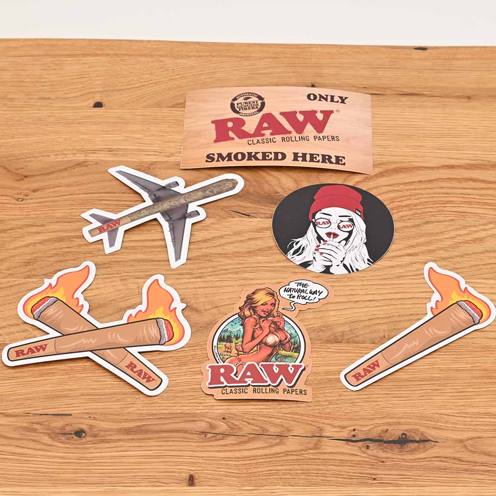 RAW STICKERS X12 UNIDADES